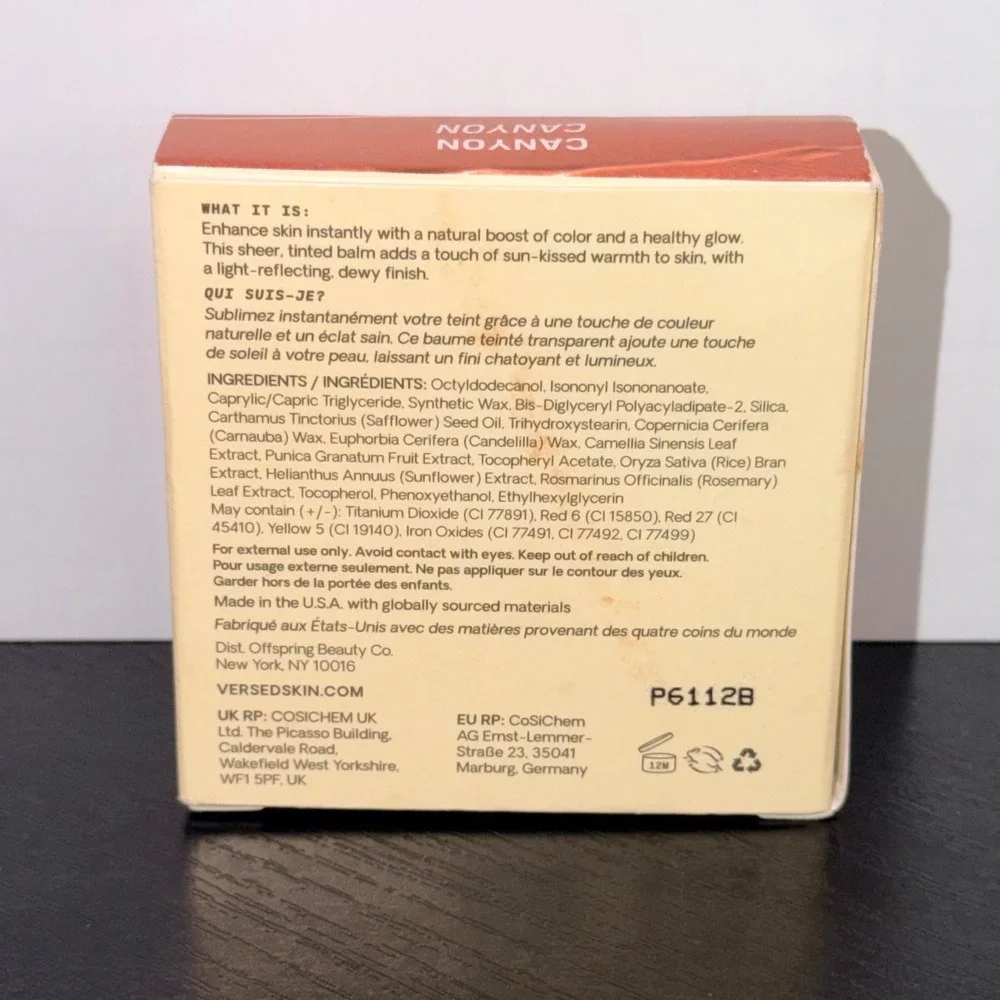 Versed Everything Balm Complexion Color Canyon Dewy Tinted Cream Blush NEW
